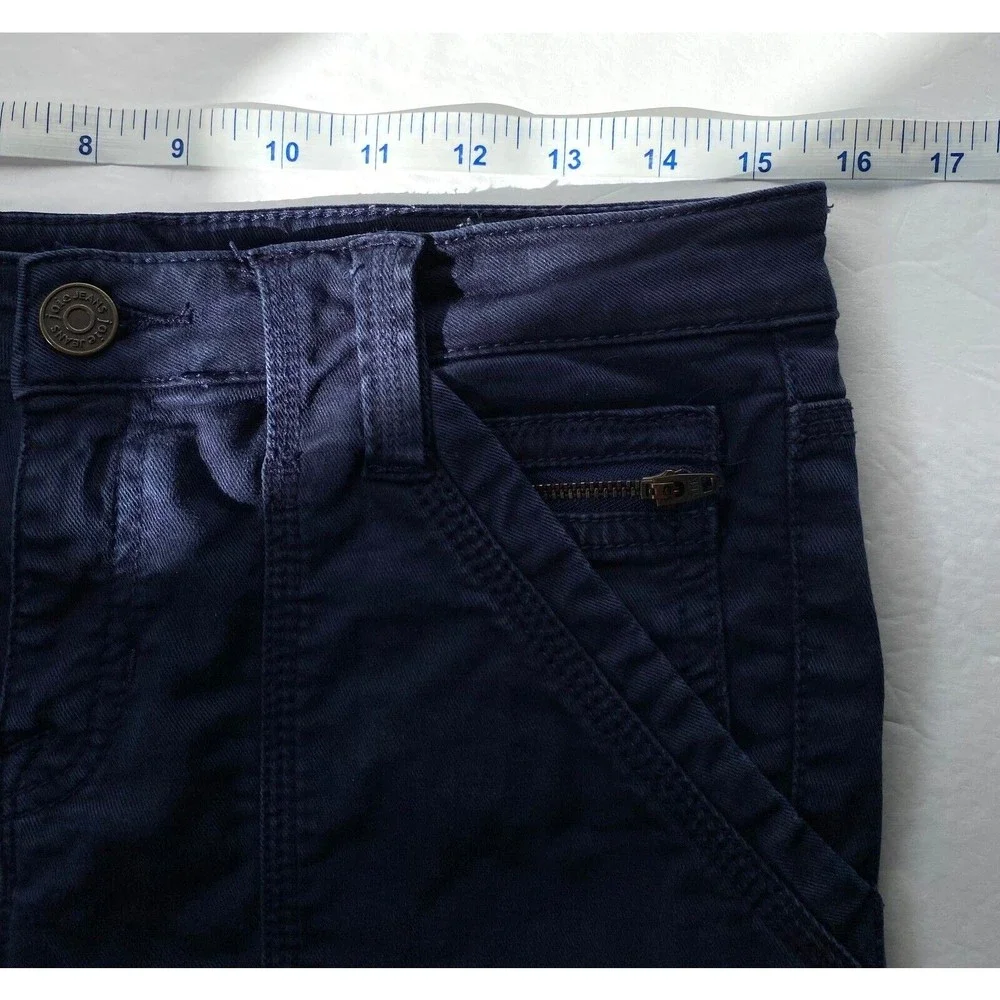Joie Womens Park Skinny Pants 29 Navy Blue Utility Cargo Lyocell Blend Calf Zips - Picture 13 of 16